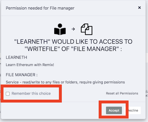 Remix permission modal