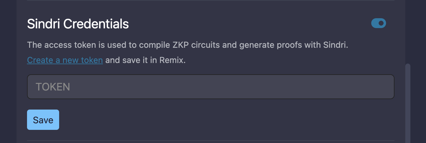 Remix Sindri settings page.